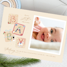 Inledning av min första födelsedag i God jul Baby Julkort