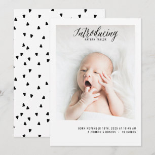 Inledning av Nyfödd bebis Photo Baby Birth Meddelande