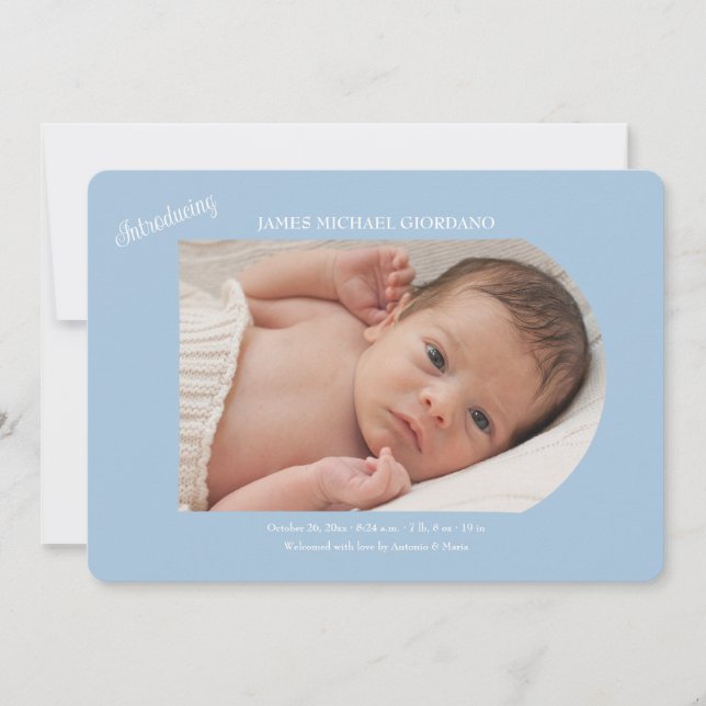 Inledning av Pojke födelsemeddelande Inbjudningar (Framsida)