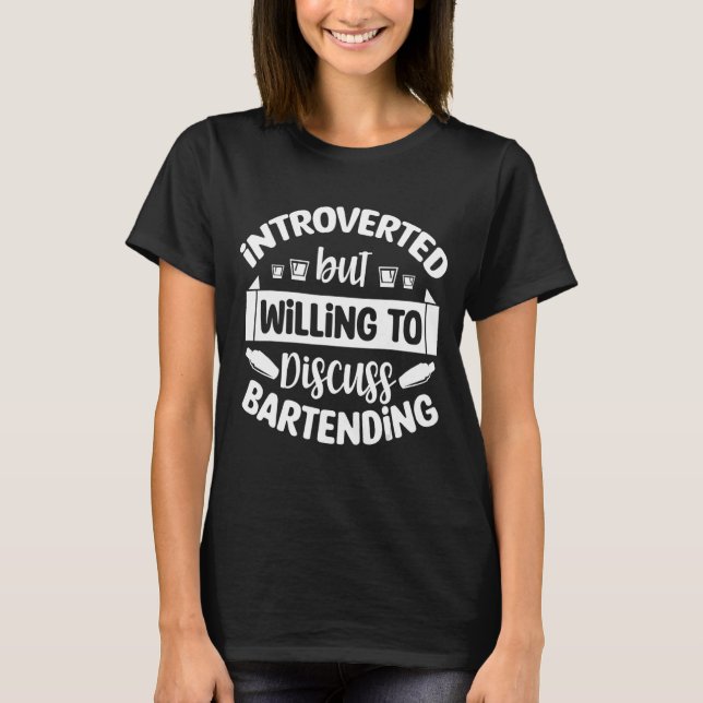 Inledning men vilja diskutera Bartending Bart T Shirt (Framsida)