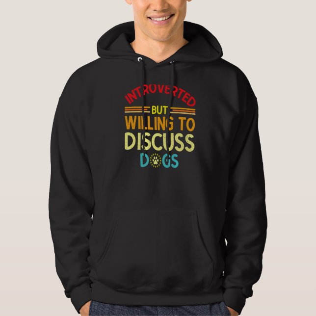 Inledning men vilja diskutera Hundar Humor Sarc Hoodie (Framsida)