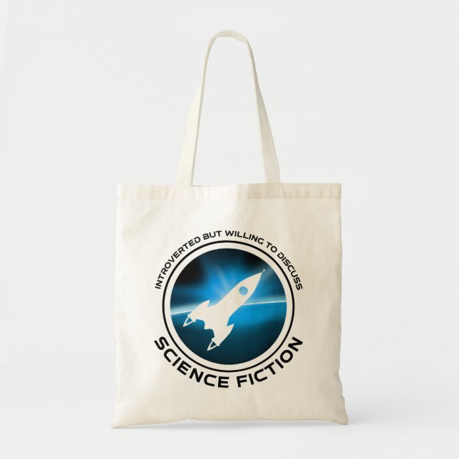 Inledning men vilja diskutera Science fiction Tygkasse (Framsidan)