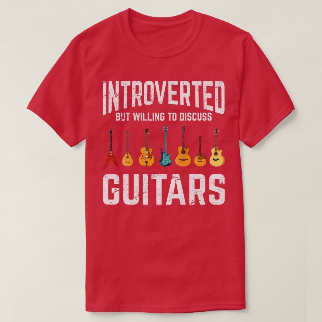 Inledning, men villig att diskutera Guitars Funny  T Shirt (Design framsida)