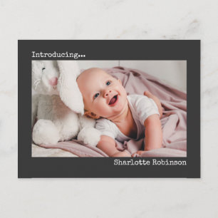Inledning Minimalistiskt foto Nyfödd bebis Vykort
