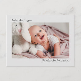 Inledning | Minimalistiskt foto Nyfödd bebis Vykort