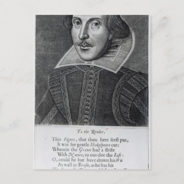 Inledning: "Mr. William Shakespeares Vykort (Framsida)