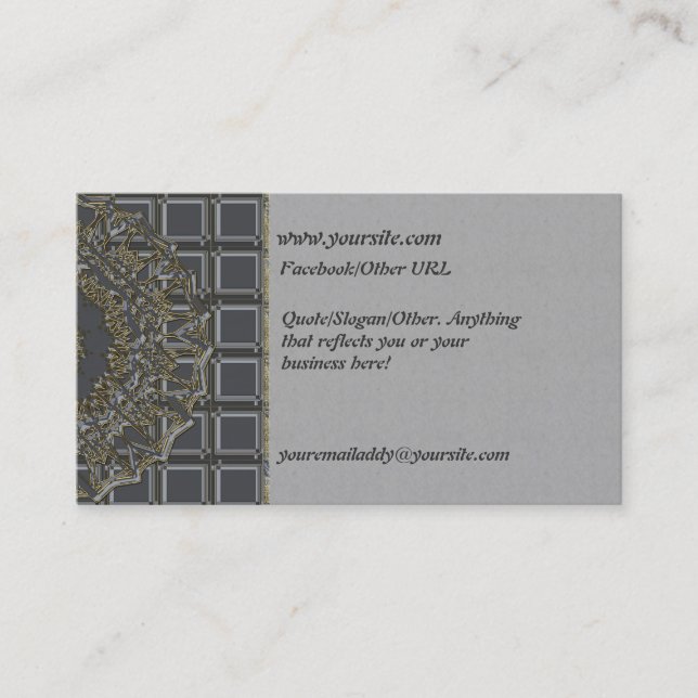 Inledningskort för Mandala Silver Visitkort (Framsida)