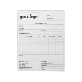 Inleverans av fakturahandelsformulär, lägg till Lo Anteckningsblock