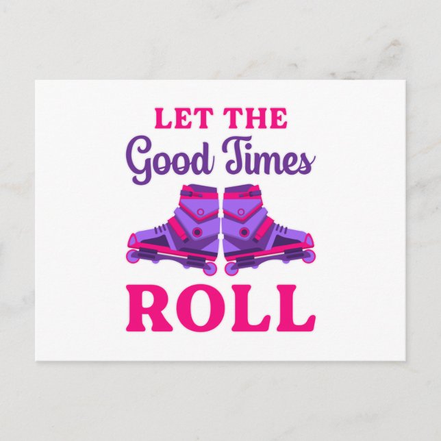 Inline Girl Skating Queen Skater Funny Gift Idea Vykort (Framsida)