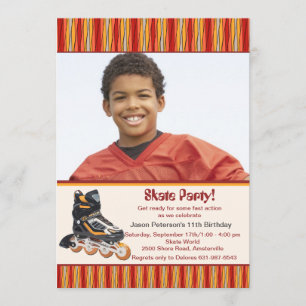Inline Skate Foto-inbjudan Inbjudningar
