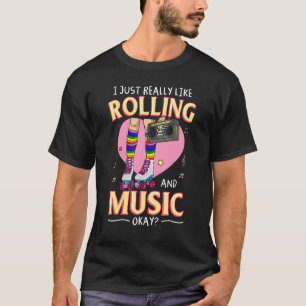 Inline Skate Rollerskiss Roller Eghties Outfit T Shirt