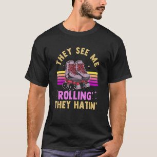Inline Skate Rollerskiss Roller Eghties Outfit T Shirt