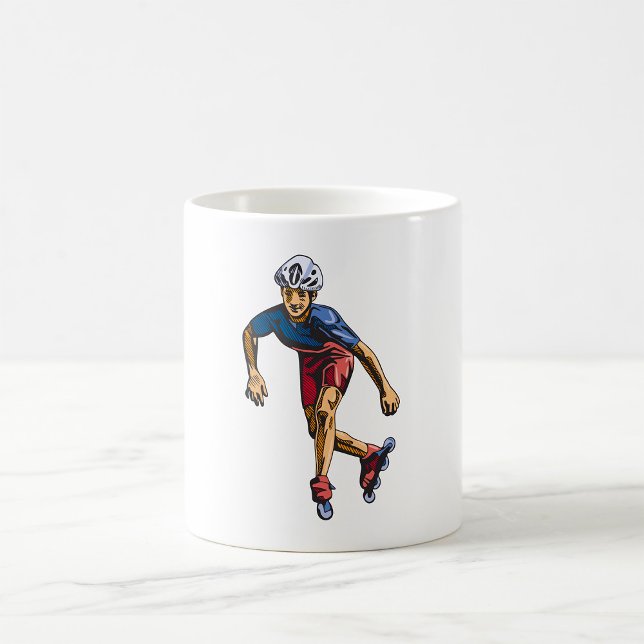 Inline Skater Cool Retro Rullskridskoåkning Kaffemugg (Skapare uppladdad)