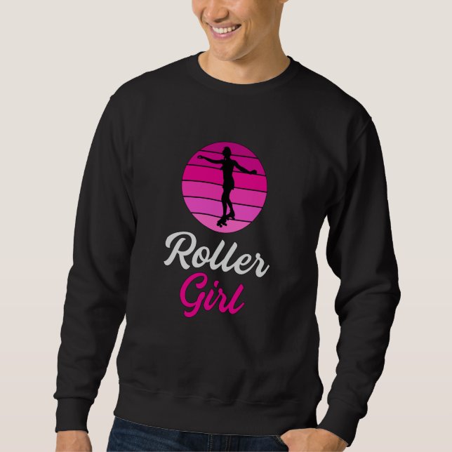 Inline Skater Girl Skating Queen Skates Funny Gift Lång Ärmad Tröja (Framsida)