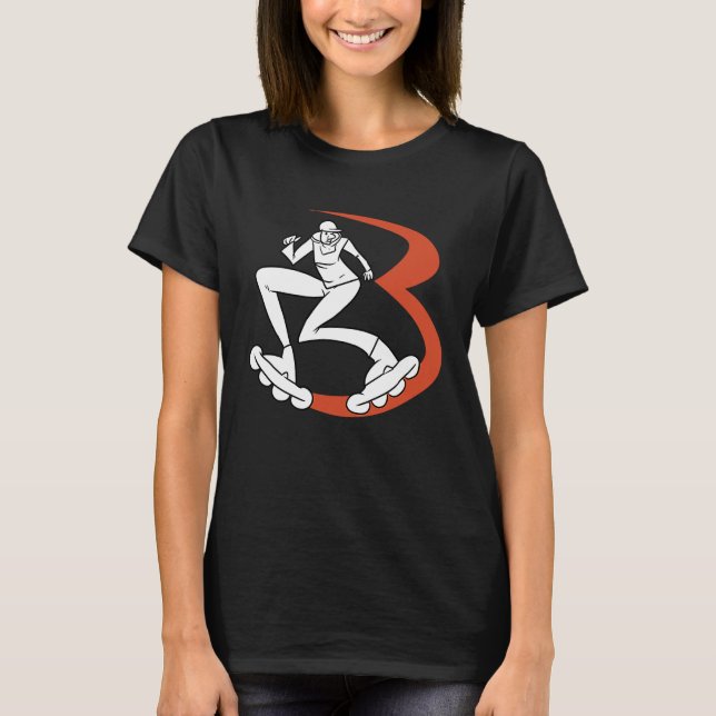 Inline Skating Skater Rollerblading T Shirt (Framsida)
