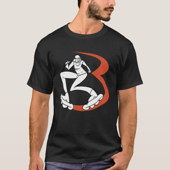 Inline Skating Skater Rollerblading T Shirt (Framsida)
