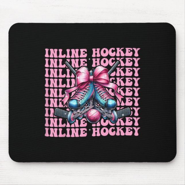 Inlineshockeyspelare Flickor Coquette Bow Rosa Ban Musmatta (Framsidan)
