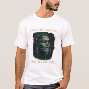 Inloggad, Avstängd – Glitchad Identitets-Techkonst T Shirt