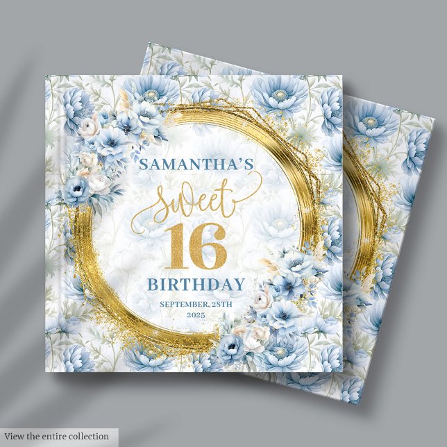 Inloggning av elegant Pastel Blue Sweet sixteen Gu Gästböcker (Elegant Pastel Blue Sweet Sixteen Guest Sign In Guest Book)