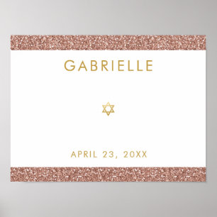 InloggningsPoster för rosa Bat mitzvah Ro Guld i G Poster