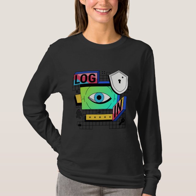 Inloggningssäkerhet Grafisk T-Shirt – Modern Tekni (Framsida)