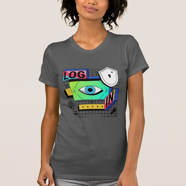 Inloggningssäkerhet Grafisk T-Shirt – Modern Tekni (Framsida)