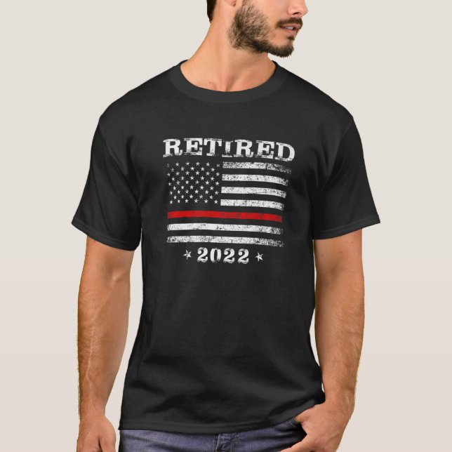 Inlöst 2022 Thin Red Line Firefighter Flagga Retir T Shirt (Framsida)