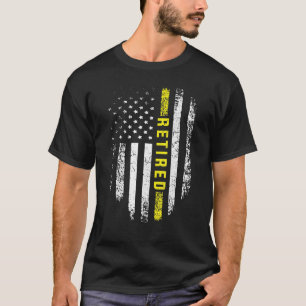 Inlöst 911 Dispatcher Thin Gult Line-Flagga T Shirt