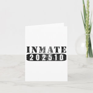 Inmate 202510 Lazy Halloween Prisoner Costum Kort