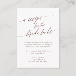 Inmatning av elegant-Ro-calligrafiskt receptkort Tilläggskort