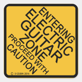 Inmatning av Zon elgitarr Fyrkantigt Klistermärke