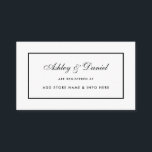 Inmatningskort B för det moderna Elegant bröllop-r Tilläggskort<br><div class="desc">Modern Elegant ännu Enkel registrering för svart och vitt Bröllop-kort</div>