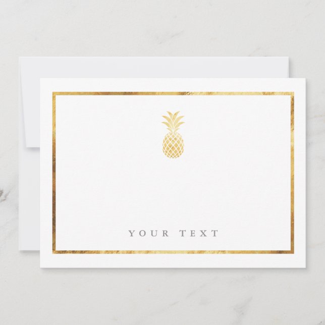 Inmatningskort för ananas guld inbjudningar (Framsida)