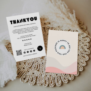 Inmatningskort för Boho Business Paket Tack Kort