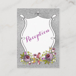 Inmatningskort för bröllop | Plum FAUX Silver Foil Tilläggskort