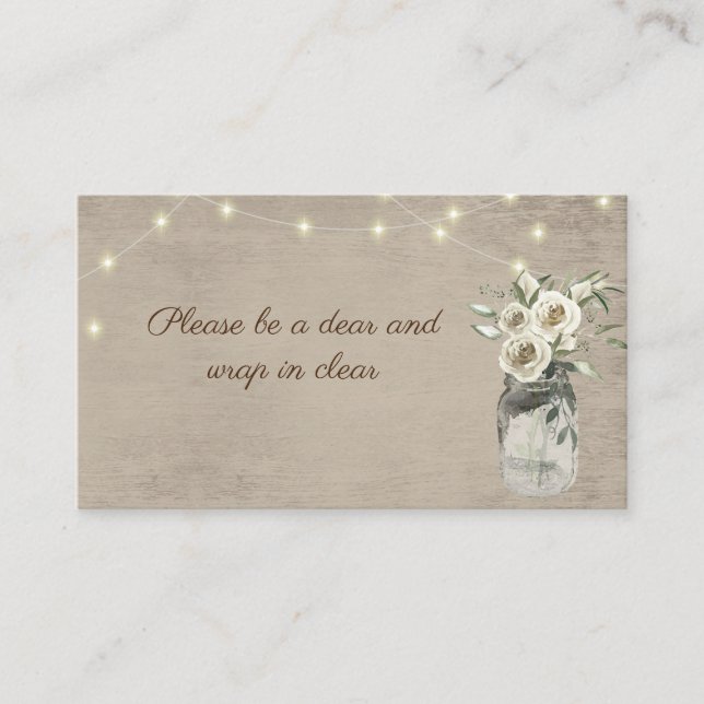 Inmatningskort för burk och Ljus Visitkort (Framsida)