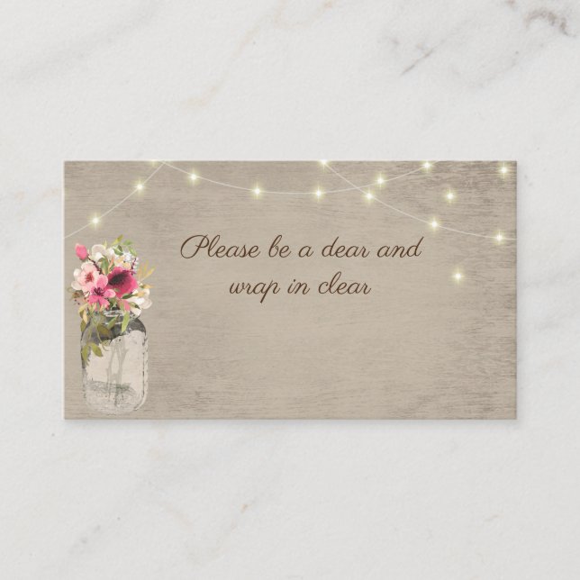 Inmatningskort för burk och Ljus Visitkort (Framsida)