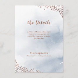 Inmatningskort för Dusty Blue blommigt bröllop Tilläggskort