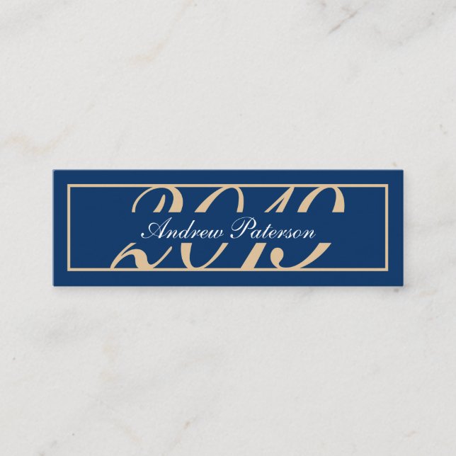 Inmatningskort för elegant blått guld klassisk stu (Framsida)