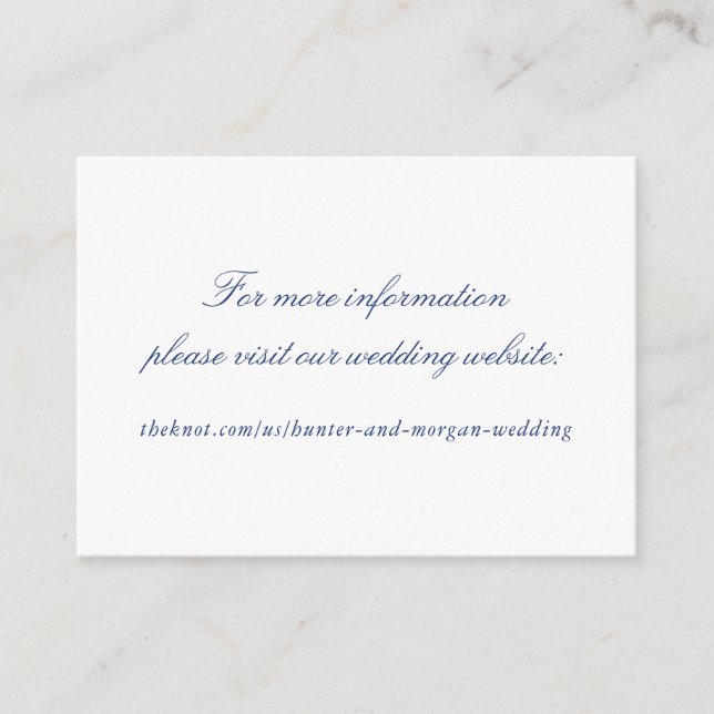 Inmatningskort för enkel Elegant bröllop-webbplats Tilläggskort (Framsida)