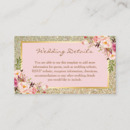 Inmatningskort för Glitter-Blommigten i Bröllop Tilläggskort