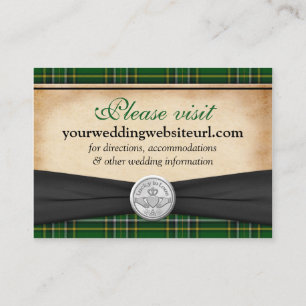Inmatningskort för Irish Tartan Claddagh Bröllop Tilläggskort