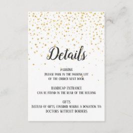 Inmatningskort för konfetti-detalj för guld tilläggskort