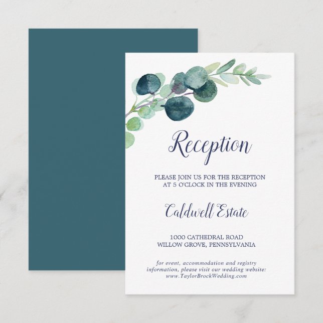 Inmatningskort för Lush Greenery och Eucalyptus Re Tilläggskort (Fram/baksida)