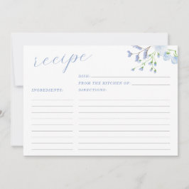 Inmatningskort för Möhippa av ljusblå Blommigt Inbjudningar