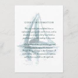 Inmatningskort för sjöfärgssegling Bröllop Tilläggskort