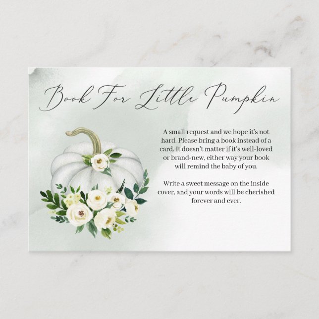 Inmatningskort för vattenfärgsliten pumpa Bok-begä Tilläggskort (Framsida)