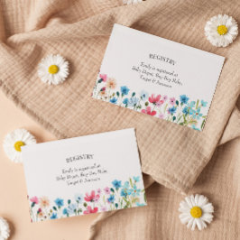 Inmatningskort för Wildblomsterbabyvisningsregiste Visitkort