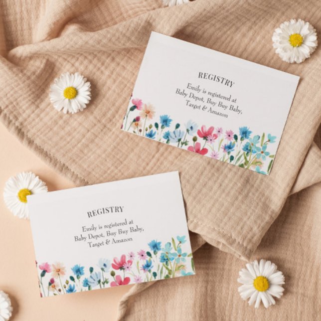 Inmatningskort för Wildblomsterbabyvisningsregiste Visitkort (Skapare uppladdad)