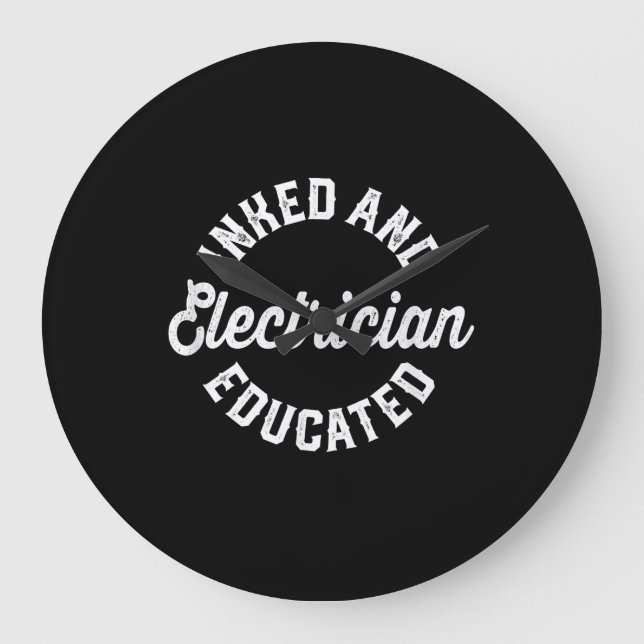 Inmed och Electrician Educated Gift Stor Klocka (Framsida)